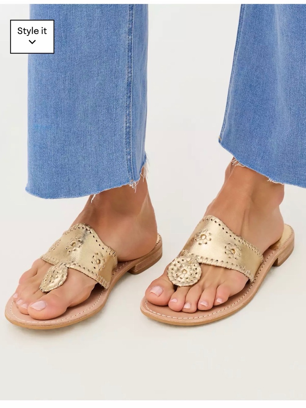 Jack Rogers Women’s Original Jacks Sandals Metallic | Size 7
